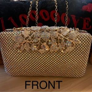 Straight from New York, New York! Stylish Clutch Purse w/Gold Chain Strap